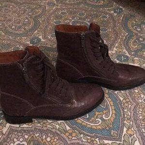 Brown mid length boots